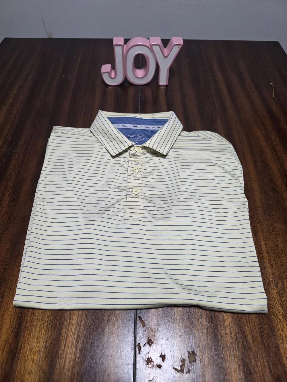 U.S. Polo Assn. Men's Striped Polo Cream & Blue XL